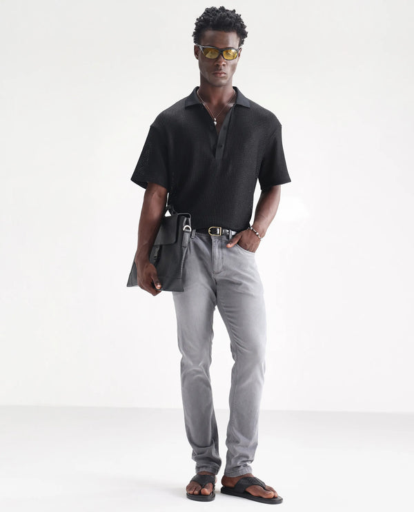Rare Rabbit Men's Toulouse Light Grey Light Wash Mid-Rise Slim Fit Jeans