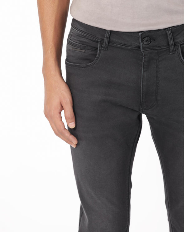 Rare Rabbit Men's Tours Black Mid Wash Mid-Rise Slim Fit Jeans