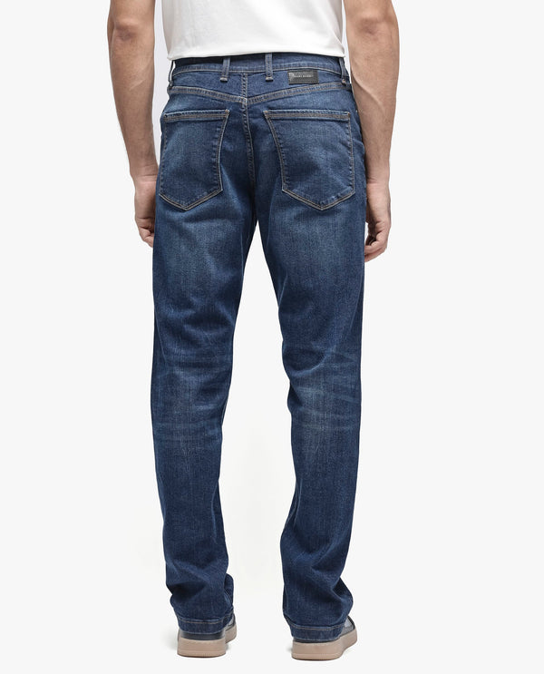 Rare Rabbit Mens Train Fluorescent Blue Regular Fit Mid Wash Mid Rise Jeans