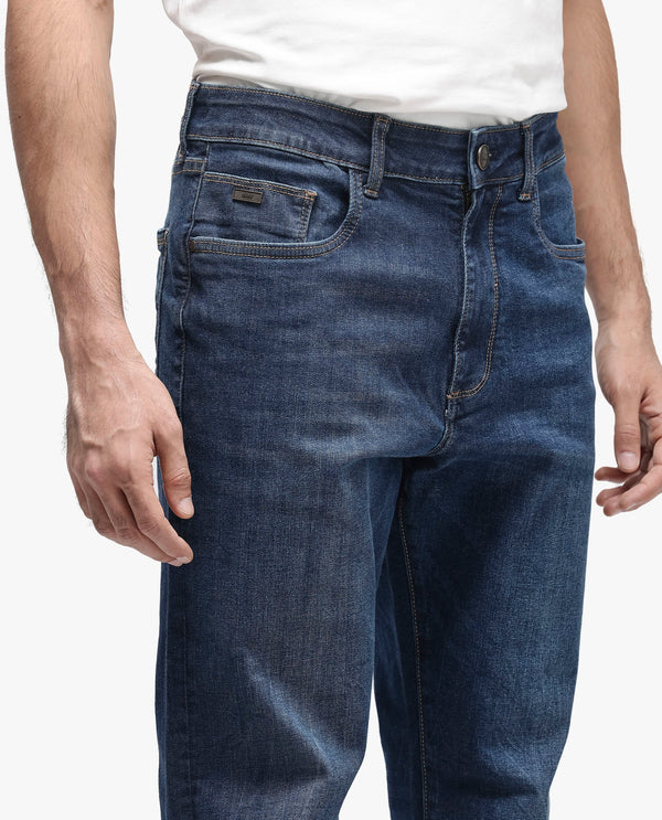Rare Rabbit Mens Train Fluorescent Blue Regular Fit Mid Wash Mid Rise Jeans