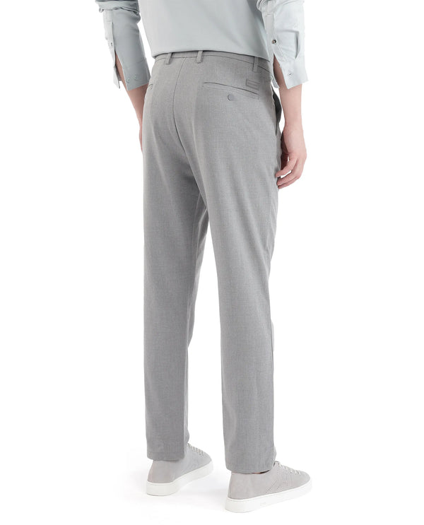 Rare Rabbit Men Travel-25 Grey Button And Zip Closure Plain Trouser