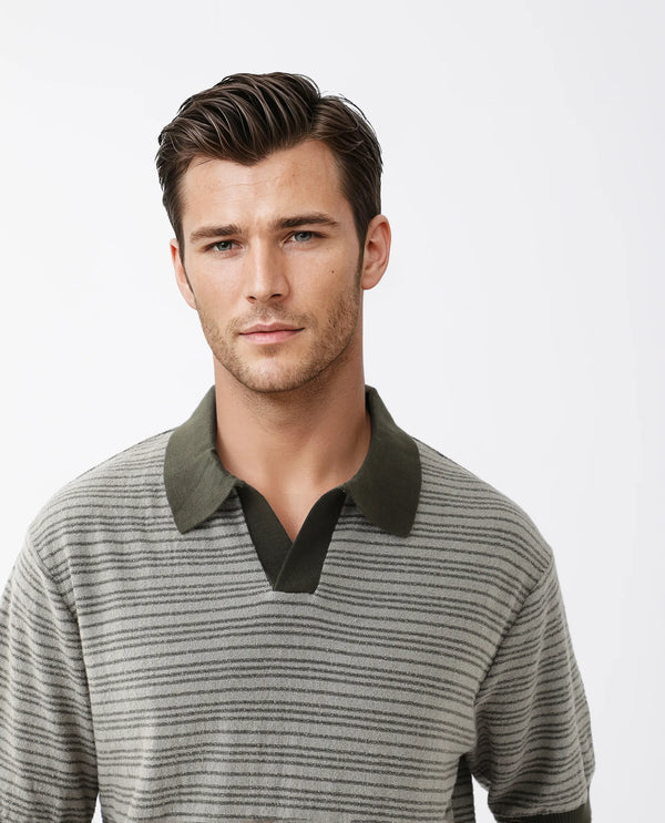 Rare Rabbit Men Trin Dark Olive Cotton Fabric Half Sleeve Spread Collar Button Closure Plain Polo