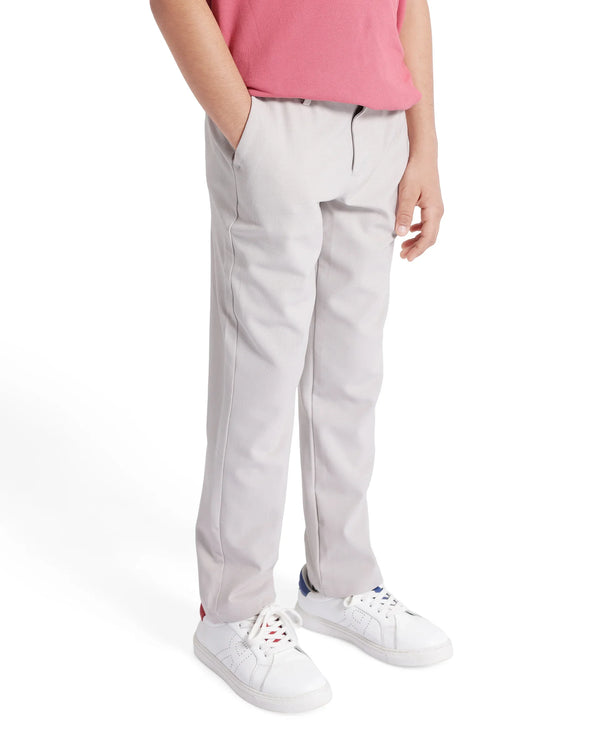 Rare Ones Kids Trove Light Beige Cotton Poly Regular Fit Solid Trouser