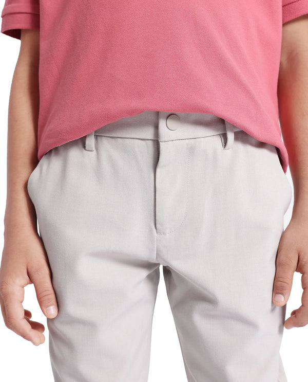 Rare Ones Kids Trove Light Beige Cotton Poly Regular Fit Solid Trouser