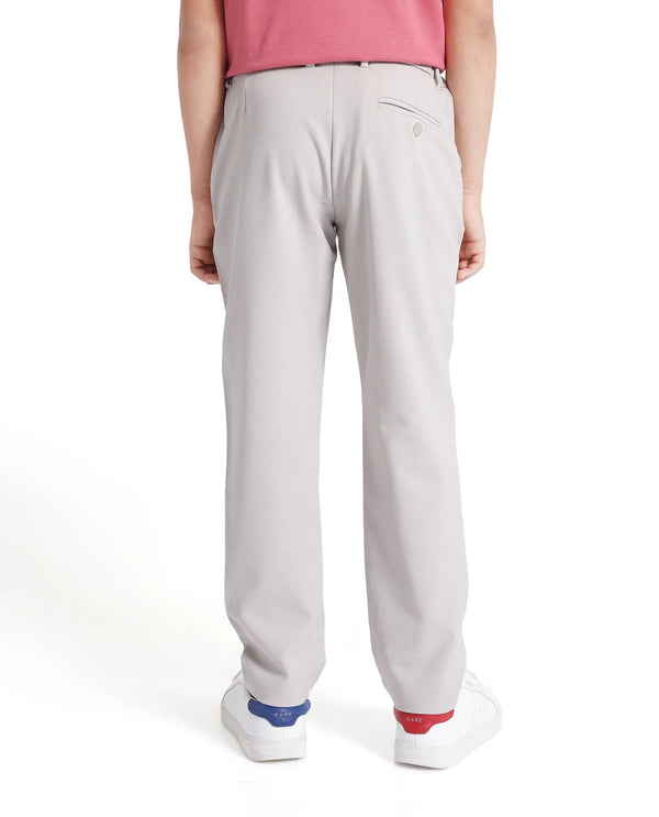 Rare Ones Kids Trove Light Beige Cotton Poly Regular Fit Solid Trouser