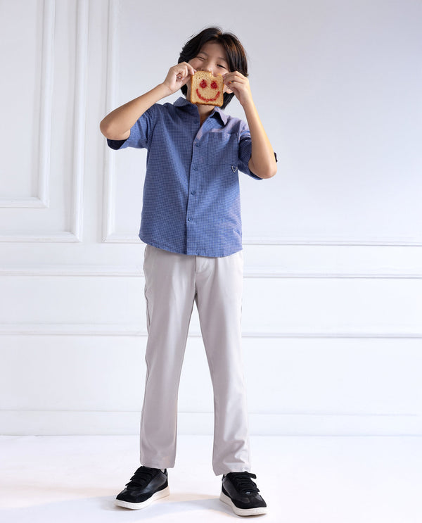 Rare Ones Kids Trove Light Beige Cotton Poly Regular Fit Solid Trouser