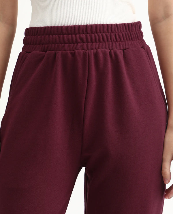 Rareism Women Trunky Maroon Plain Track Pant