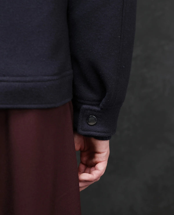 Rare Rabbit Men Tweedo-2 Dark Navy Polyester Fabric Full Sleeve Collared Neck Zipper Closure Relaxed Fit Plain Jacket
