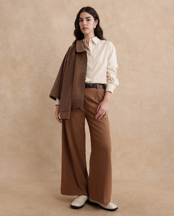 Rareism Women Uiko Beige Plain Shirt