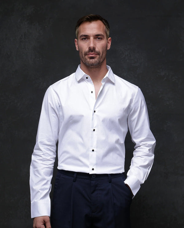 Rare Rabbit Men Utah White Full Sleeve Regular Fit Premium Business Solid Shirt