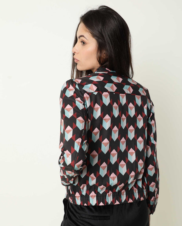 Rareism Womens Knuckle Black Jacket Cotton Fabric  Fit Regular Sleeves Mandarin Neck