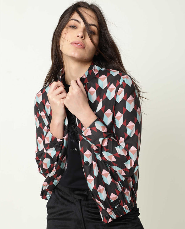 Rareism Womens Knuckle Black Jacket Cotton Fabric  Fit Regular Sleeves Mandarin Neck