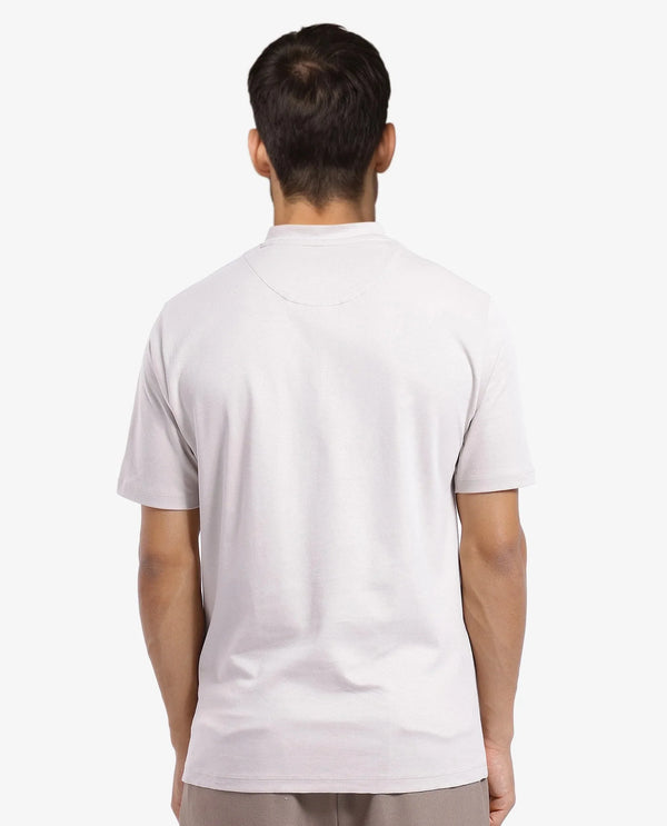 Rare Rabbit Men Veno Light Beige Cotton Blend Fabric Short Sleeve Mandarin Collar Plain Polo