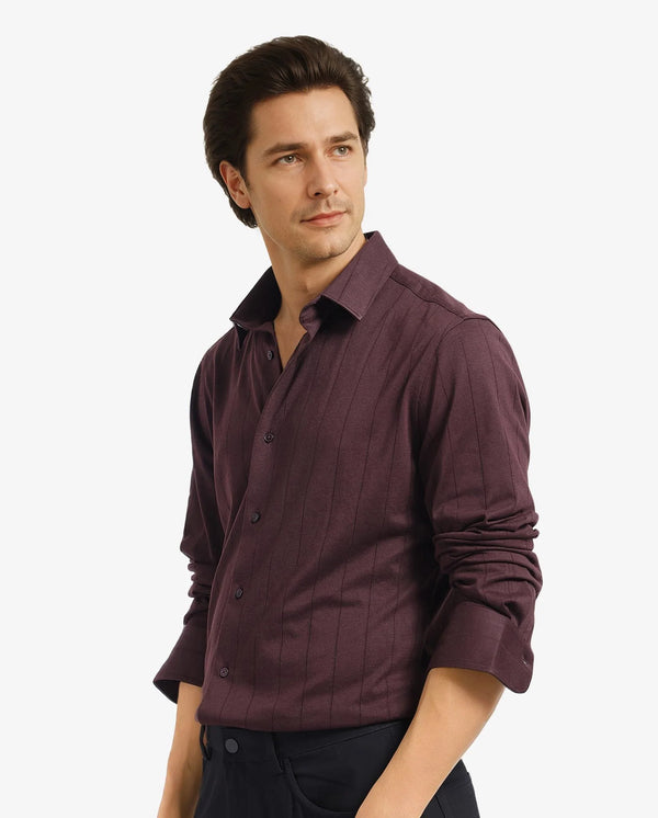 Rare Rabbit Men Vert-1 Dark Brown Full Sleeve Regular Fit Shirt