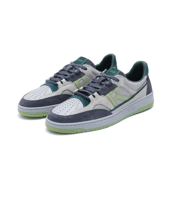 Rare Rabbit Men's Volga Light Green Genuine Leather Fabric Multitoned Low-top Lace Up Sneaker Shoes