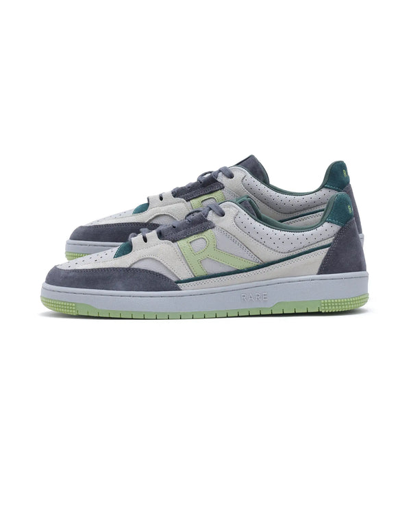 Rare Rabbit Men's Volga Light Green Genuine Leather Fabric Multitoned Low-top Lace Up Sneaker Shoes