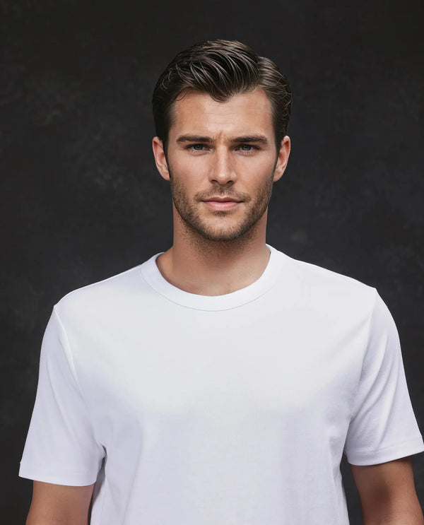Rare Rabbit Men Volt White Cotton Fabric Short Sleeve Crew Neck Regular Fit Plain T-Shirt