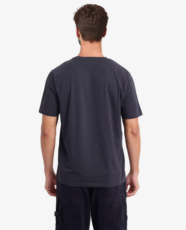 Rare Rabbit Men Volvo Dark Grey Cotton Lycra Fabric Short Sleeve Crew Neck Regular Fit Graphic Print T-Shirt