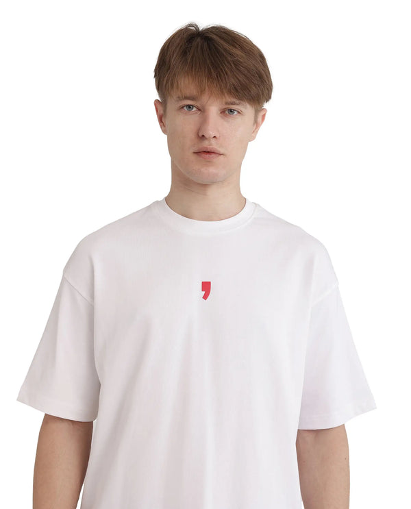 Rare Rabbit Men Voy White Cotton Fabric Short Sleeve Crew Neck Slip-On Oversized Fit Graphic Print T-Shirt