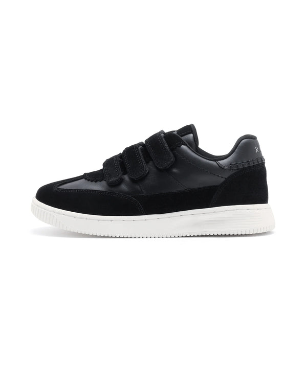 Rare Ones Kids Walc Black Leather Riptape Fastening Sneaker