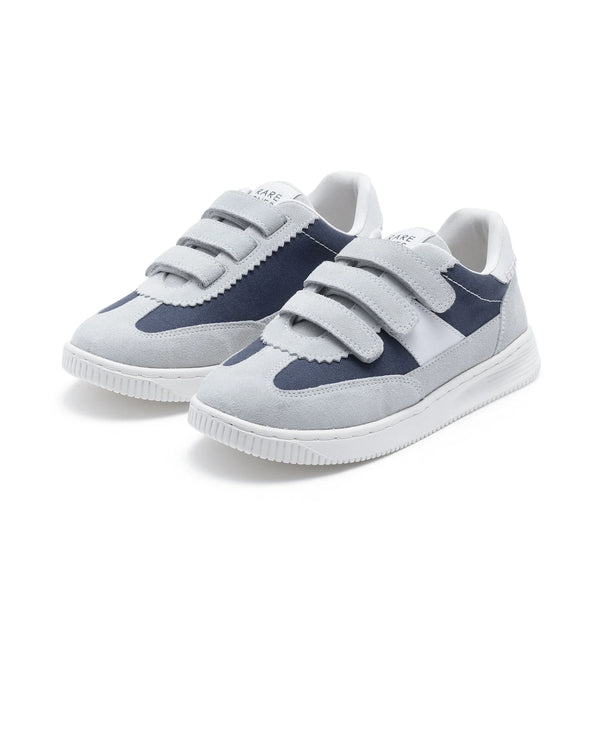 Rare Ones Kids Walc Navy Leather Riptape Fastening Sneaker