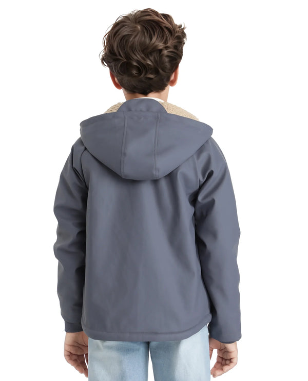 Rare Ones Kids Wrick Navy Polyester Full Sleeve Solid Jacket