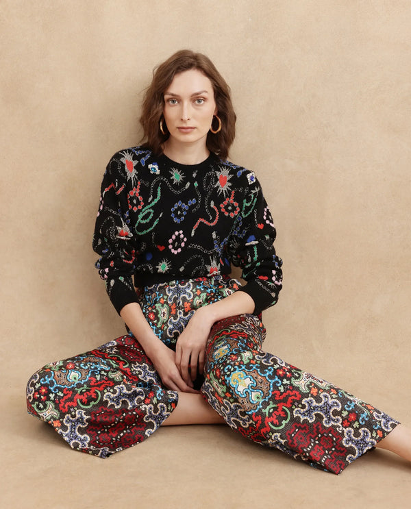 Rareism Women Xiu Dark Multi Na Trouser
