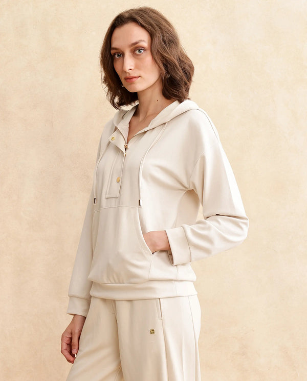 Rareism Women Yalova Primary Off White Full Sleeve Sweatshirt