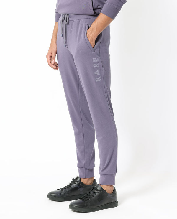 Rare Rabbit Mens Yazu Purple Cotton Polyester Fabric Drawstring Closure Regular Fit Mid Rise Trackpant