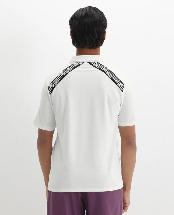 Rare Rabbit Men Yobo White Short Sleeve Collared Neck Button Closure Plain Polo