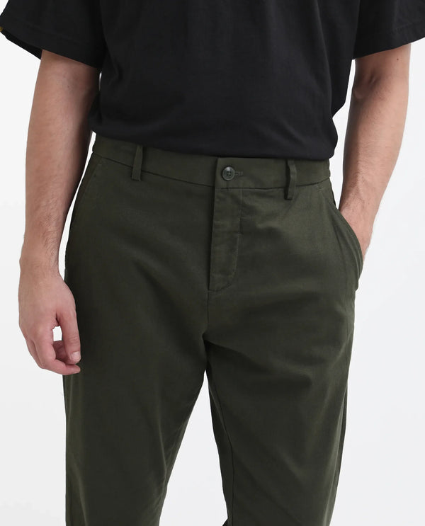 RARE RABBIT MENS ZADE OLIVE TROUSER COTTON LINEN SOLID