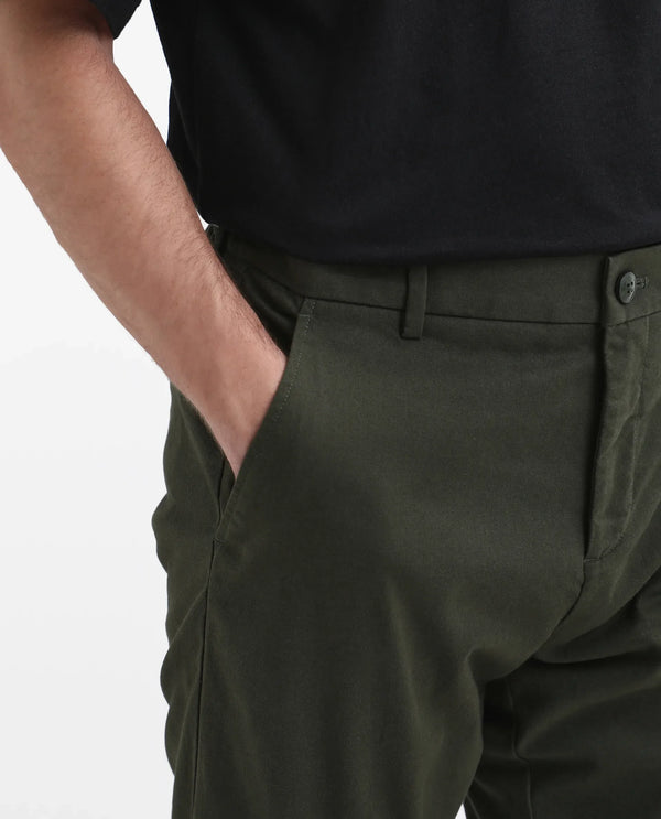 RARE RABBIT MENS ZADE OLIVE TROUSER COTTON LINEN SOLID