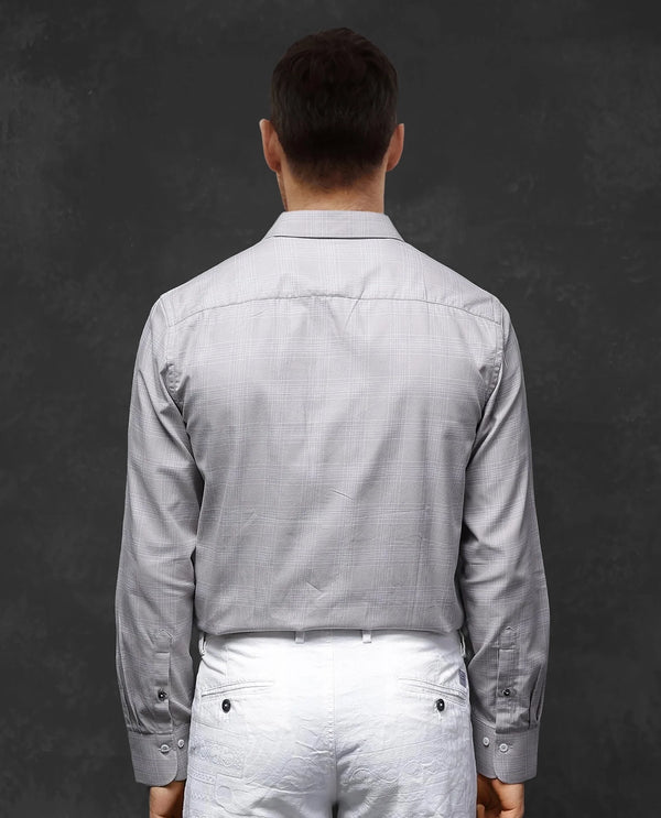 Rare Rabbit Men Zana Dusky Beige Full Sleeve Collared Neck Button Closure Regular Fit Checks Shirt