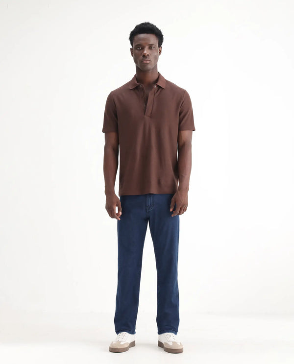 Rare Rabbit Men Zane Dark Blue Cotton Fabric Leni Fit Plain Jeans