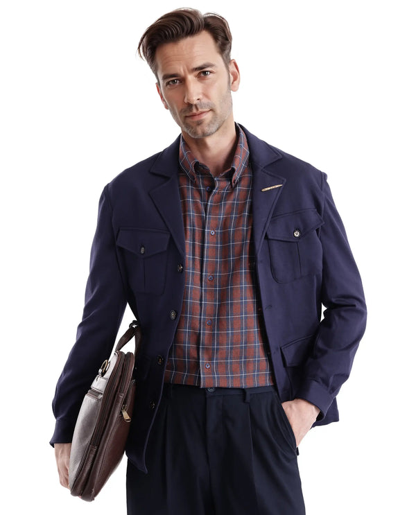 Rare Rabbit Men's Zary Brown Cotton Fabric Full Sleeve Collared Neck Checks Shirt