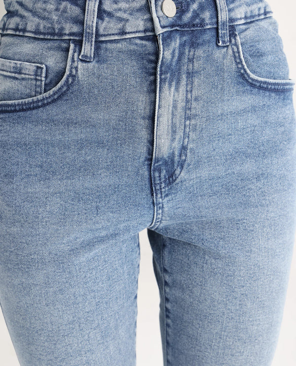 Rareism Women Zingo Light Blue Cotton Blend Fabric Plain Jeans