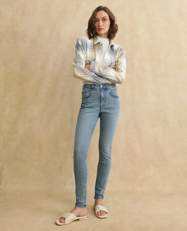 Rareism Women Zingo Light Blue Cotton Blend Fabric Plain Jeans