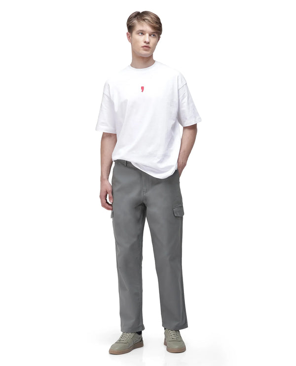Rare Rabbit Men's Zipo Dusky Green Cotton Fabric Mid Rise Regular Fit Solid Cargo Trouser