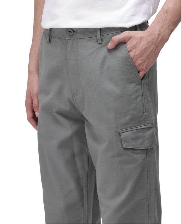 Rare Rabbit Men's Zipo Dusky Green Cotton Fabric Mid Rise Regular Fit Solid Cargo Trouser