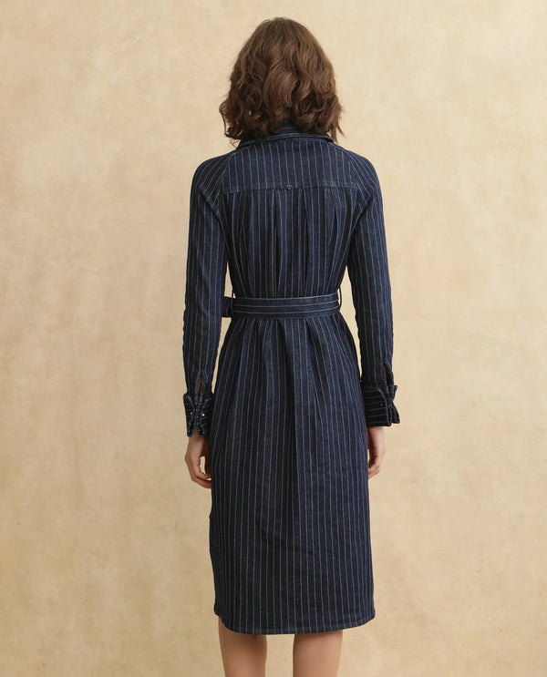 Rareism Women Zrum Dark Blue Full Sleeve Dress