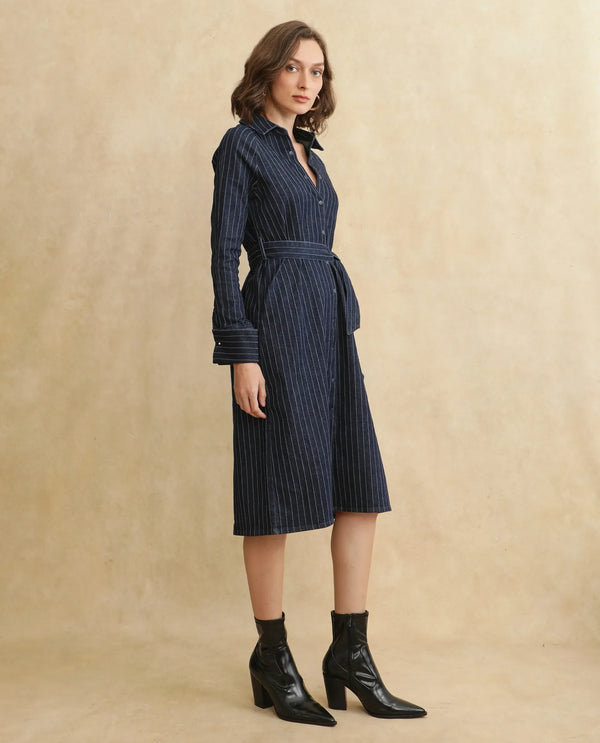 Rareism Women Zrum Dark Blue Full Sleeve Dress