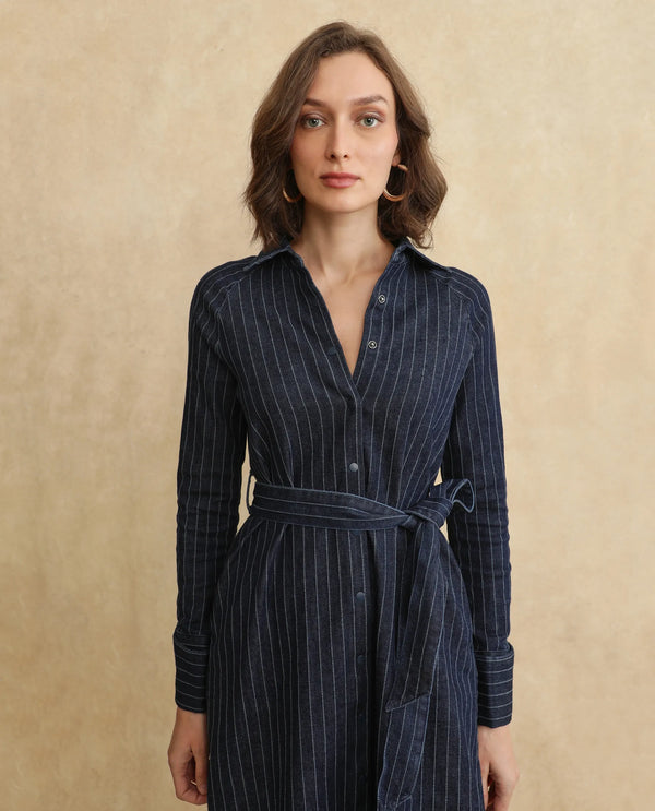 Rareism Women Zrum Dark Blue Full Sleeve Dress