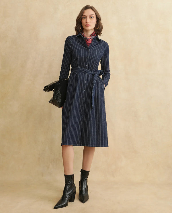 Rareism Women Zrum Dark Blue Full Sleeve Dress
