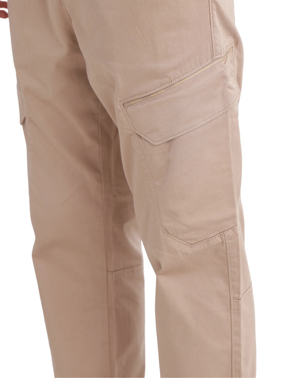 Rare Rabbit Men's Zudi Light Brown Cotton Fabric Drawstring Closure Regular Fit Cargo Style Trouser