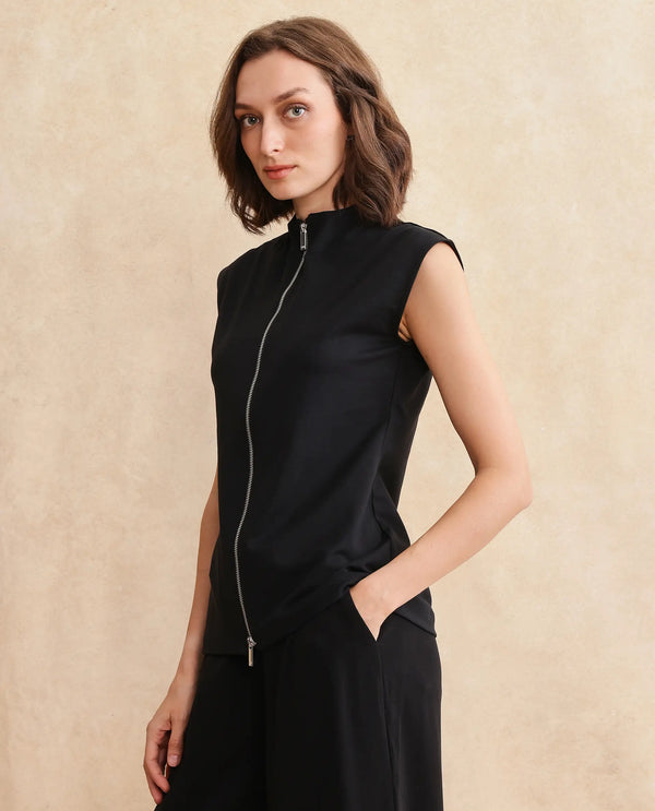 Rareism Women Zuria Primary Black Full Sleeve Sweatshirt