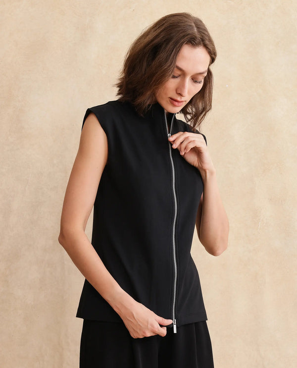 Rareism Women Zuria Primary Black Full Sleeve Sweatshirt