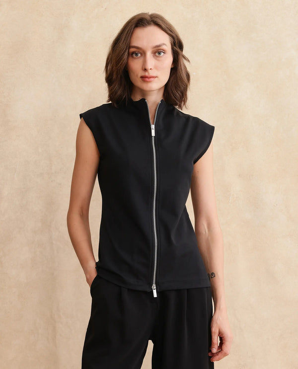 Rareism Women Zuria Primary Black Full Sleeve Sweatshirt