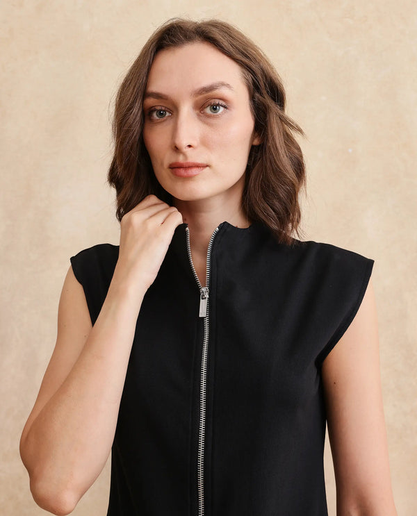 Rareism Women Zuria Primary Black Full Sleeve Sweatshirt