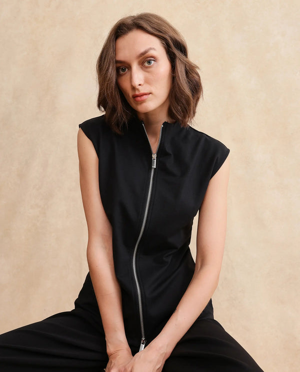 Rareism Women Zuria Primary Black Full Sleeve Sweatshirt