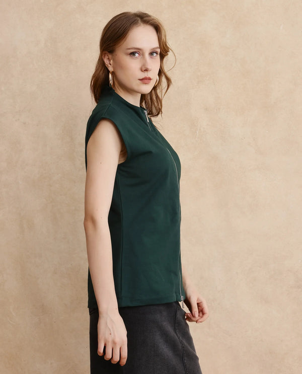 Rareism Women Zuria Primary Green Full Sleeve Sweatshirt